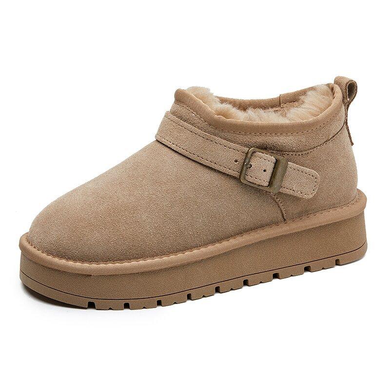 Fur Integrated Snow Boots Women's Winter New Thick-soled Non-slip Piled Thickened Warm Cotton Boots