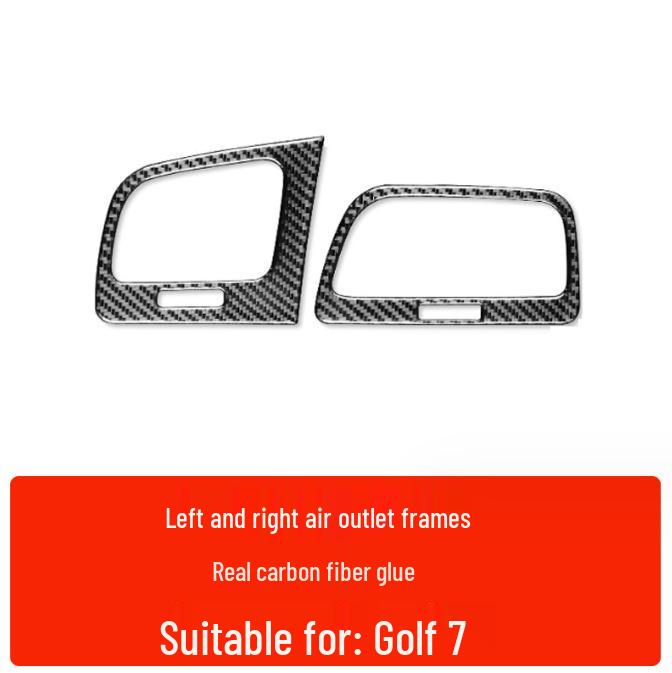 Compatible Carbon Fiber Interior Accessories for VW Golf 7: Console, Gear Shift, Cup Holder, A/C, Navigation Decor.