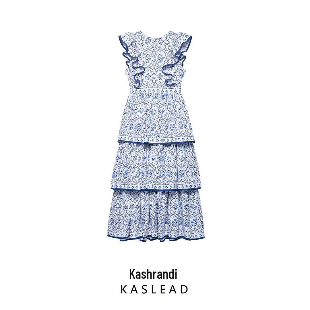 

Summer 2025 Women s European & American Style Casual Ruffle Layered Dress Small