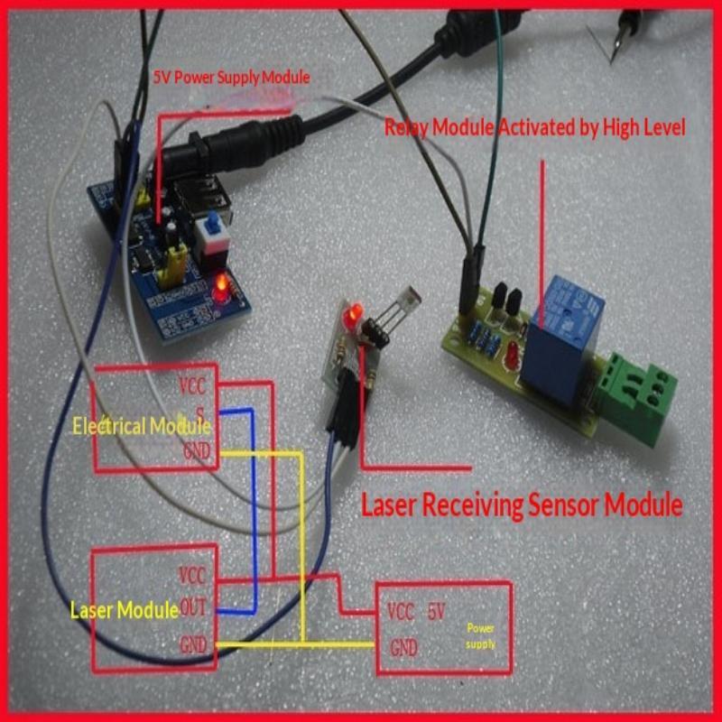 Laser Receiver Sensor Module Non-Modulator Tube Adjustable Sensitivity Relay Switch for Stage Lighting Laser Trigger System
