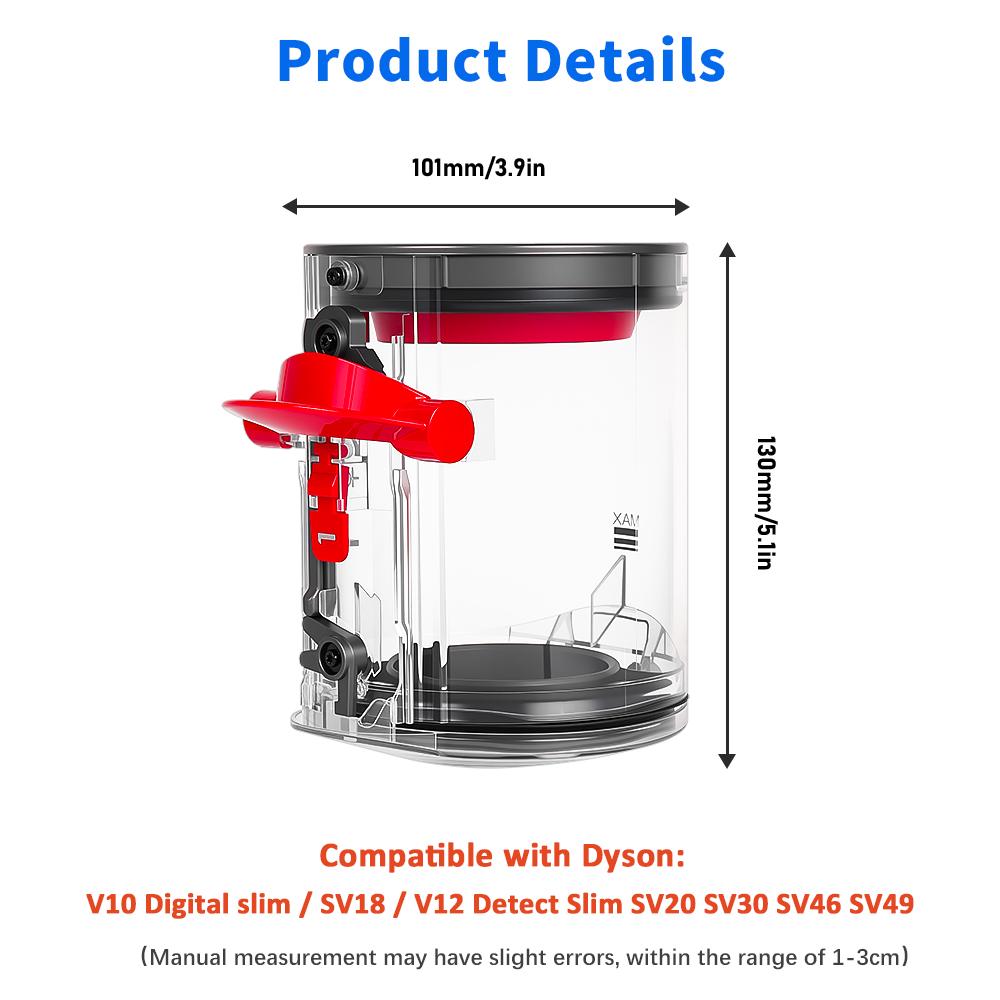 For Dyson V6 V7 V8 V11 V15 V10 V12Slim Vacuum Cleaner Dust Box Dust Bin Sealing Ring Base Lid HEPA Filter Motor Rear Cover Part