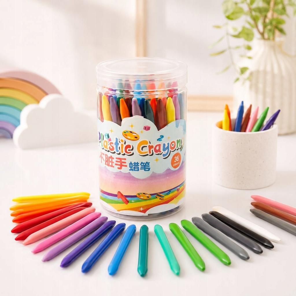 Set of 36 Colors Non-Marking Crayons 12 for Children