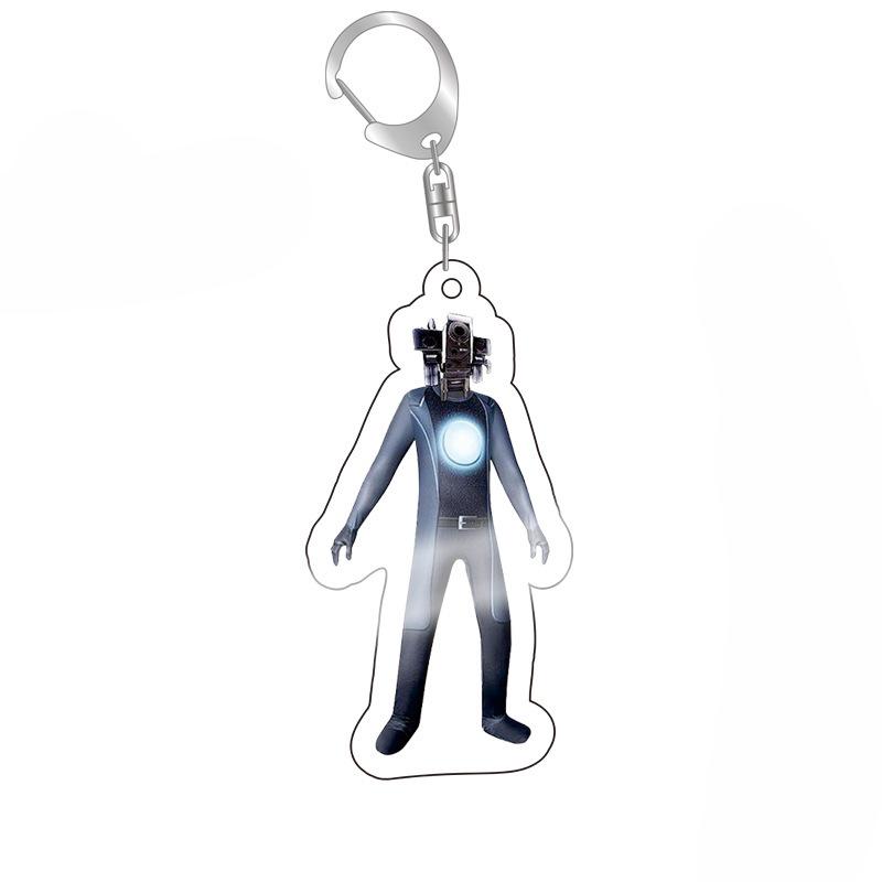 Skibidi Toilet Cameraman Speakerman Acrylic Products Keychain Funny Jewelry Friends Fans Gift Bag Charms Souvenir Accessorie
