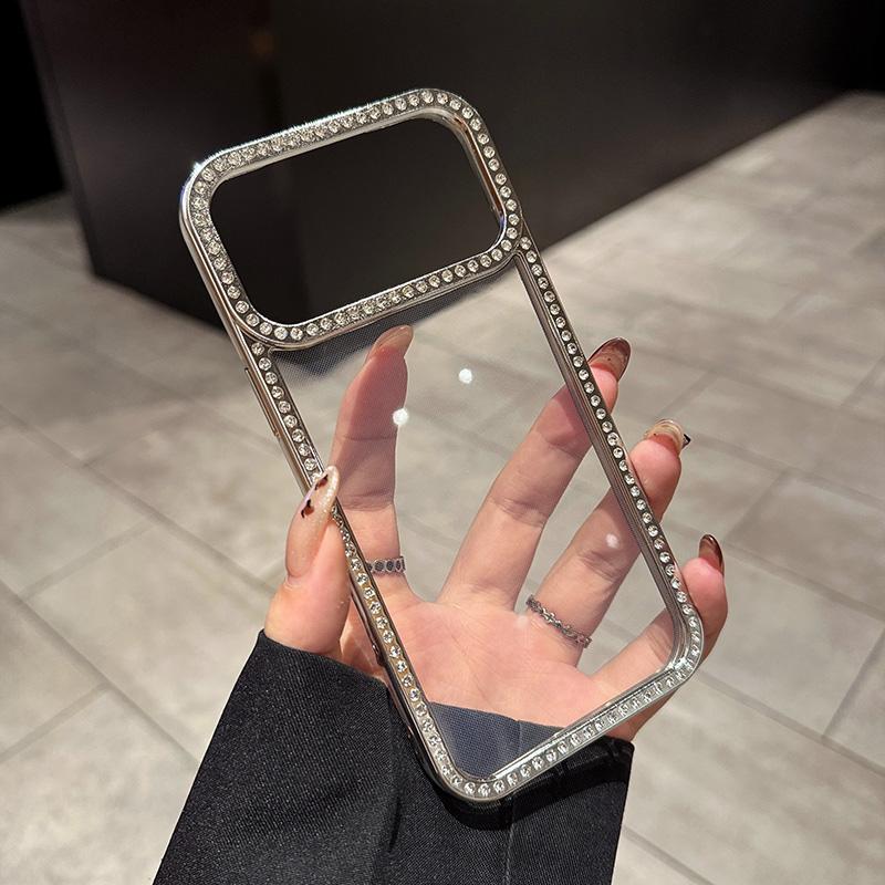 Electroplating Diamond Silicone Phone Case For IPhone 17 Pro Max 16 15 14 13 12 11 Rhinestone Cover