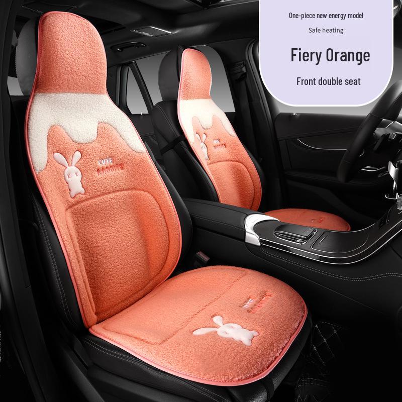 Universal Plush Winter Car Seat Cushion - Thick, Warm, Goddess Style for Five-Seaters