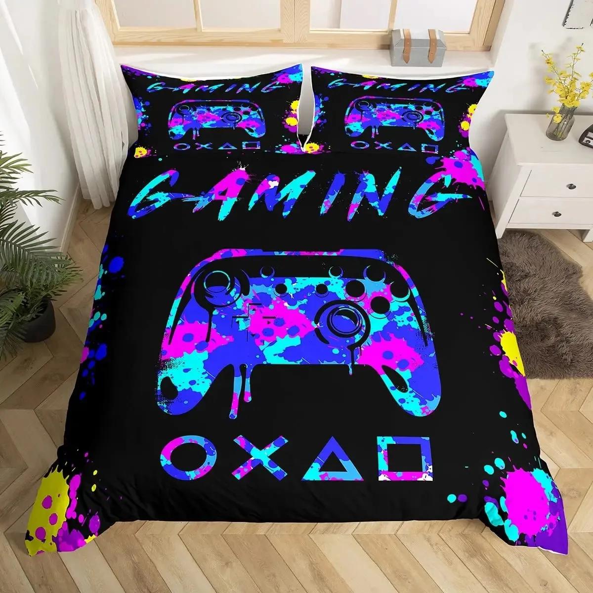 

Постельное белье с видеоиграми 3D Гарнитура Наушники Геймер Геймпад Комплект Пододеяльника,Мальчики Музыкальный Комплект Одеяла,Игровой Контроллер Декор Спальни 70x133cm