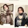 Windproof Plaid Wool Scarf Long Tessel Men Scarf Casual Winter Cashmere Scarf  Female