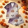 Women's Halloween Print Pajama Set Cozy 2-Piece Sleepwear for and Sleep