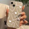 White Heart Transparent Phone Case for iPhone 12-16E/11 Soft Cover