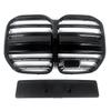 M4 Style Front Bumper Grille Compatible with BMW 4 Series G22 G23 420i 430i 435i M440i 2021-2024 Kidney Racing Grill Gloss Black