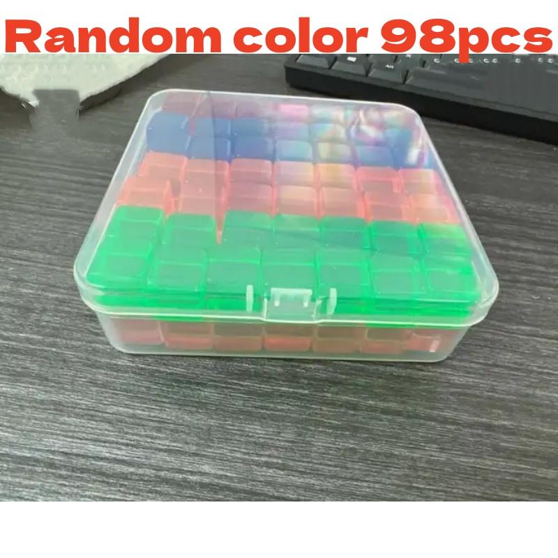 50/98Pcs Rainbow Crystal Acrylic Cubes Stacking Gem Blocks Sensory Building Blocks For Kids Learning Color Light Shadow Toy