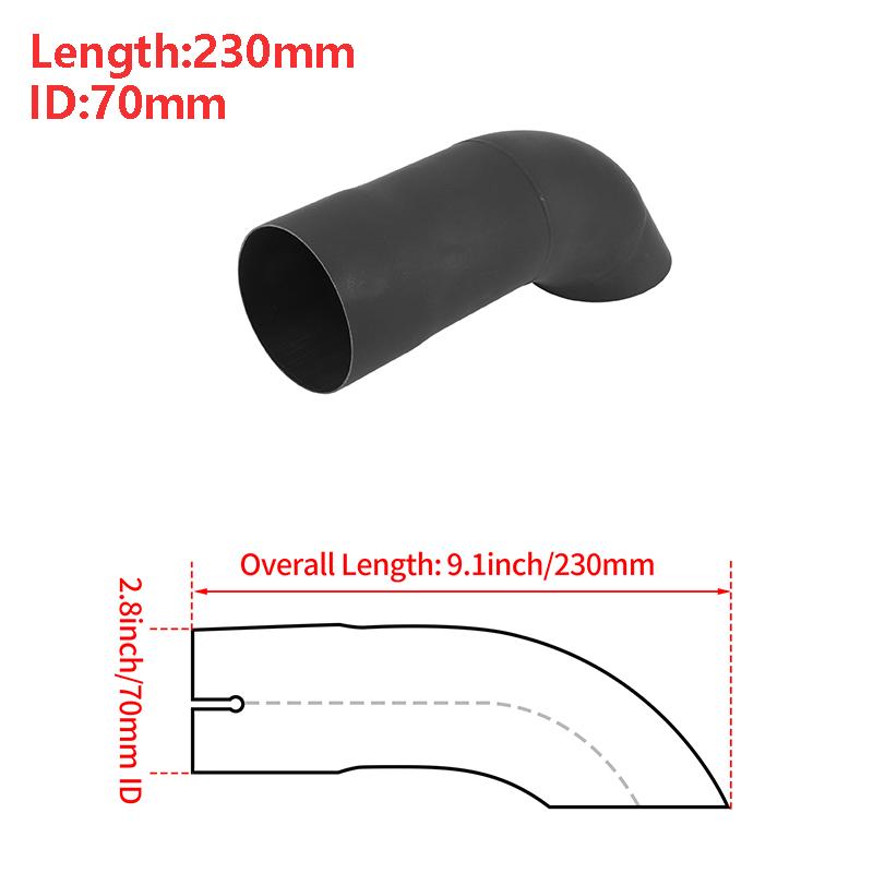 X Autohaux 51mm ID Inlet Turn Down Exhaust Tip T304 Stainless Steel Mandrel Bend Elbow Tube 230mm Length 125 Degree for Car