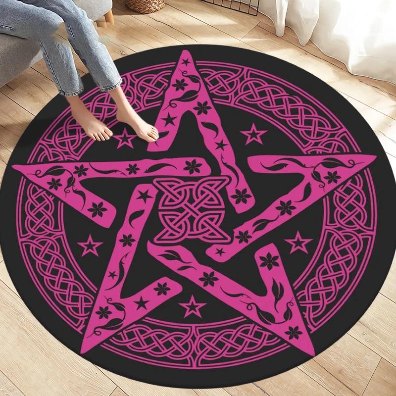 Fashion Magic Cartoon Puerto Round Rug Children's Room Magic Play Non-slip Washable Carpet for Children's Birthday Gift Carpet