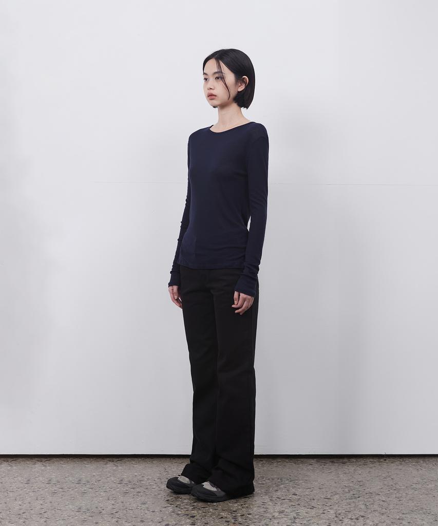 Ohesio Basic Long T-Shirt, Navy