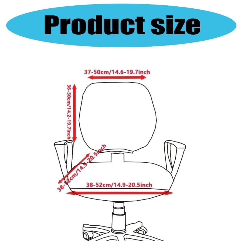 Stretchable Water Resistant Desk Chair Cover Spandex Slipcover with Removable Washable Backrest and Cushions Protection