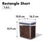 OXO Plastic Airtight Storage Container, 1.6L, Rectangle, Short