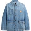 Solid Color Denim Work Button Closure Jacket Men Jackets Light-Wash CN948-P9J