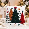 Colorful Christmas Pillowcase Christmas Tree Embroidery Xmas Tree Pillowslip  Couch