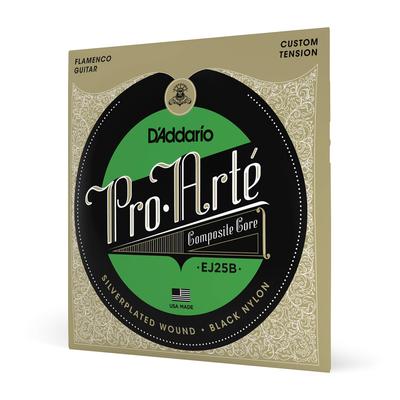 EJ25B Flamenco Classical Guitar Black Nylon D'Addario Strings,