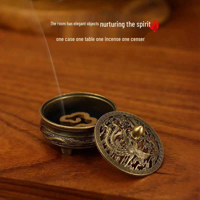 Copper Portable Incense Burner for Household - Mini Sandalwood & Agarwood Holder for Tea and Incense Ceremonies
