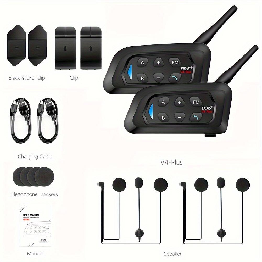 Motorcycle Helmet Bluetooth 5.1 Intercom with 1500m Range, 18h Talk Time, CVC Noise Cancelling & Waterproof Design