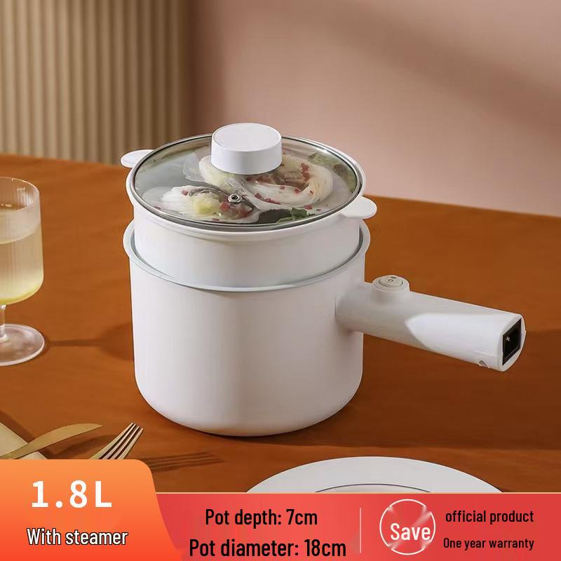 Compact Multi-functional Non-stick Electric Cooking Pot for Dorms – Ideal for Noodles, Baby Food, and More.