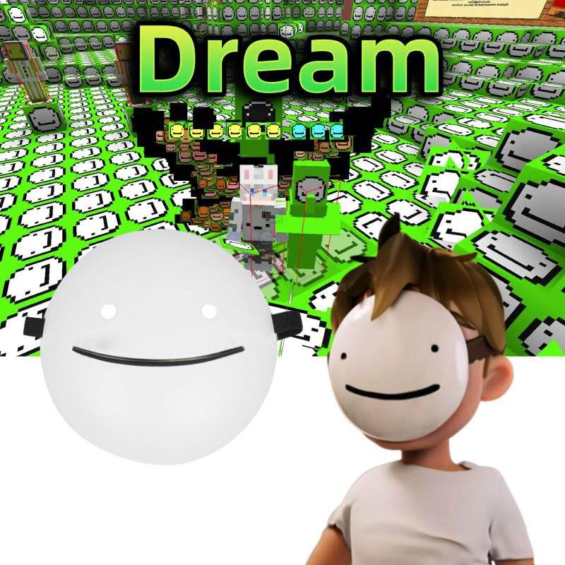 Mască Minecraft Dream Smp Halloween Zâmbet Alb- Material PVC Perfectă Pentru Cosplay Și Sărbători