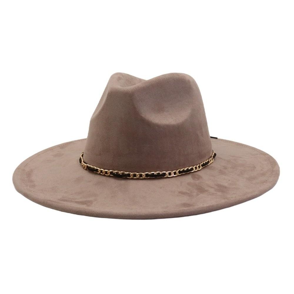 Wide Brim Jazz Cap with Belt Panama Top Hat Universal Formal Hat Church Occasions
