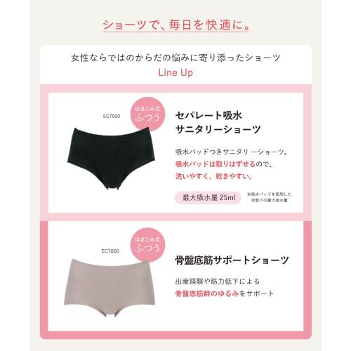 Wing/Wacoal Women's EC7500 Absorbent Sanitary Panties with Removable Absorbent Pads and Leak-Resistant Separate Absorbent Sanitary Panties, Regular Le