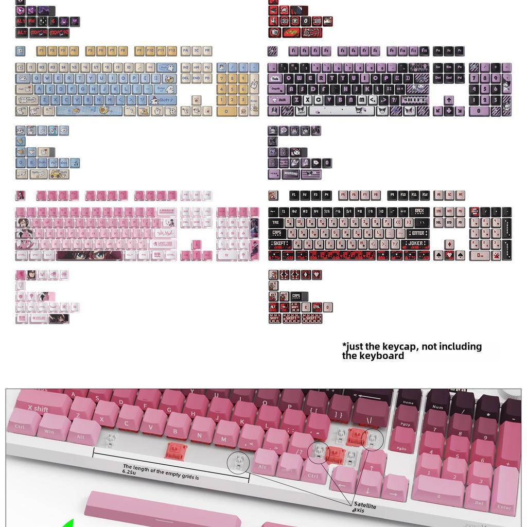 Four-Sided Translucent Color Keycaps for Customized Mechanical Keyboard