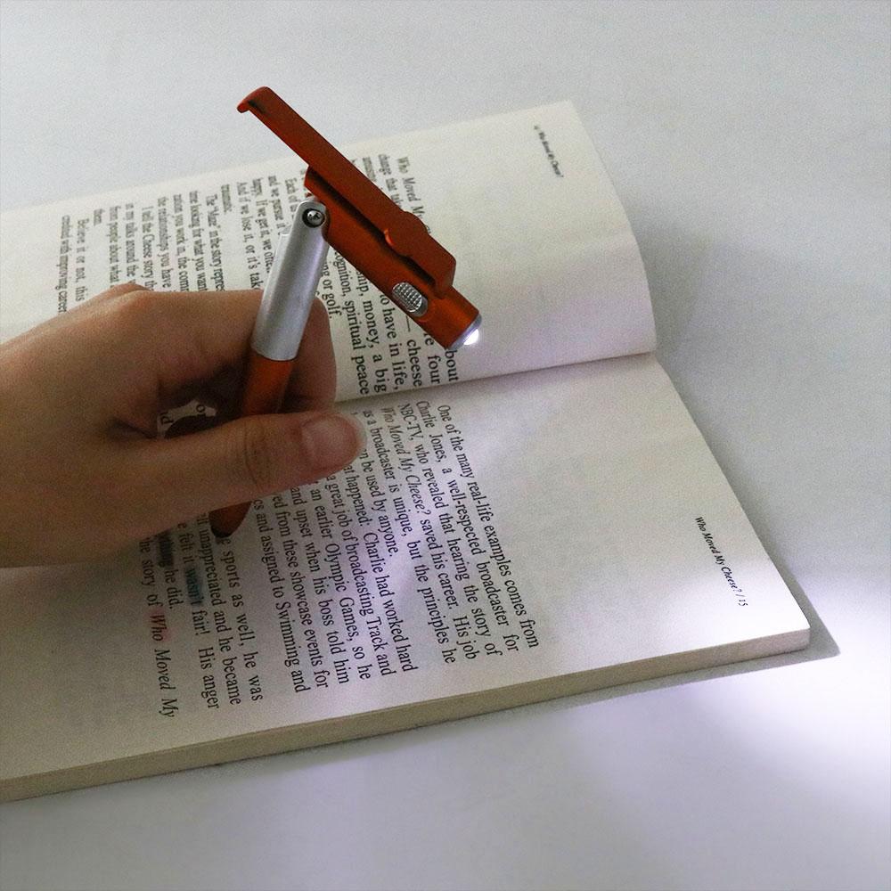 Stationery Night Reading Cellphone Holder Writing Pen Stylus Pen Ballpoint Pen with LED Light