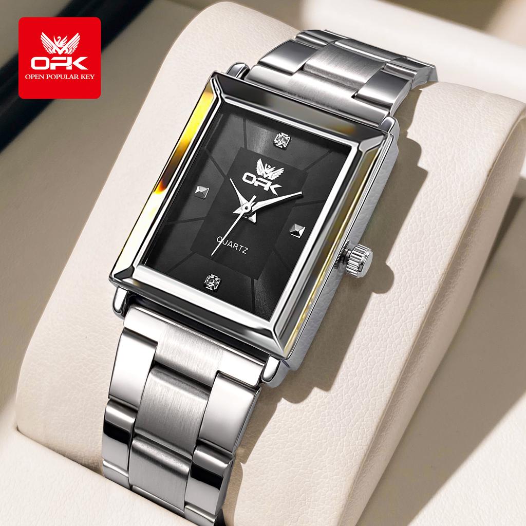 OPK Brand Watch Square Men's Stainless Steel/Mesh Belt Watch Business Quartz Waterproof Men's Watch