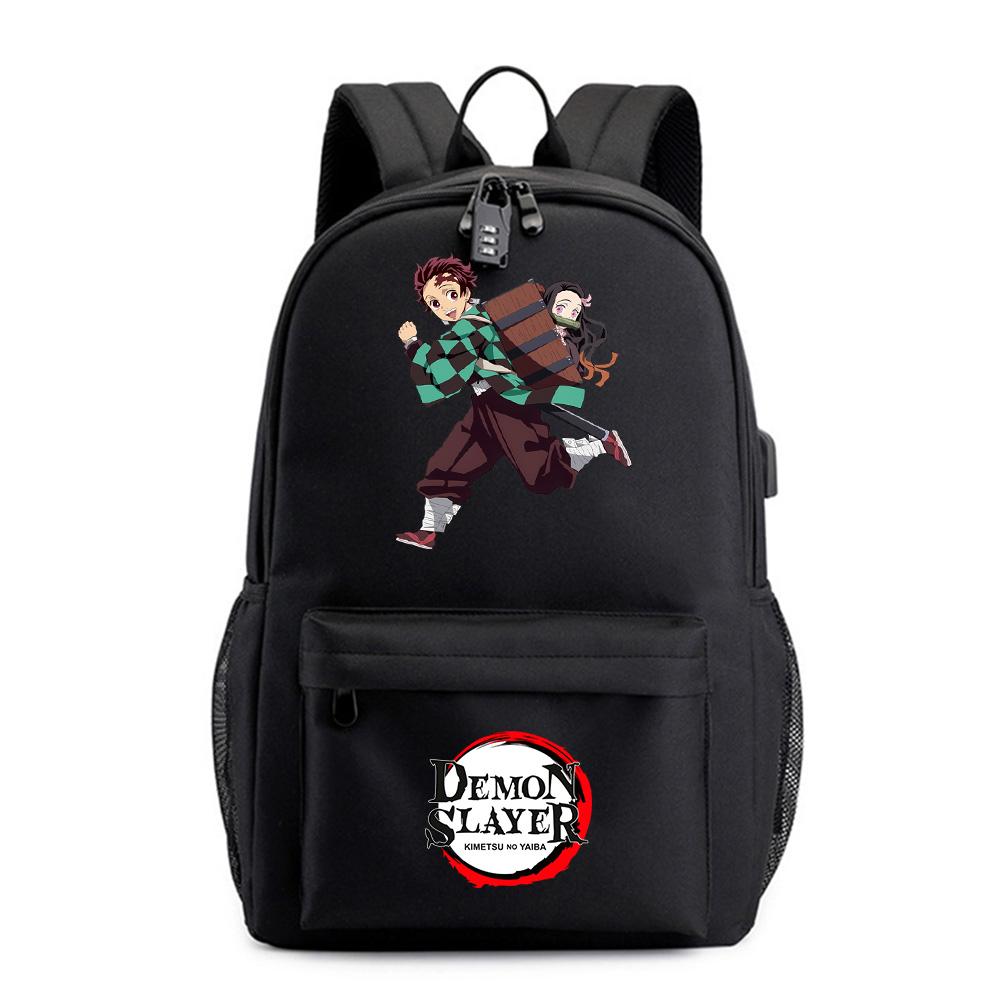 Anime Demon Slayer Printed Backpack for Teenager Student Bookbag Schoolbag Women Large Capacity Waterproof Travel Bag
