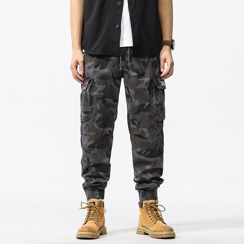 Camouflage Overalls Herren Frühlingstide Marke Neu Gebundene Hose Locker Outdoor Sport und Freizeit A-