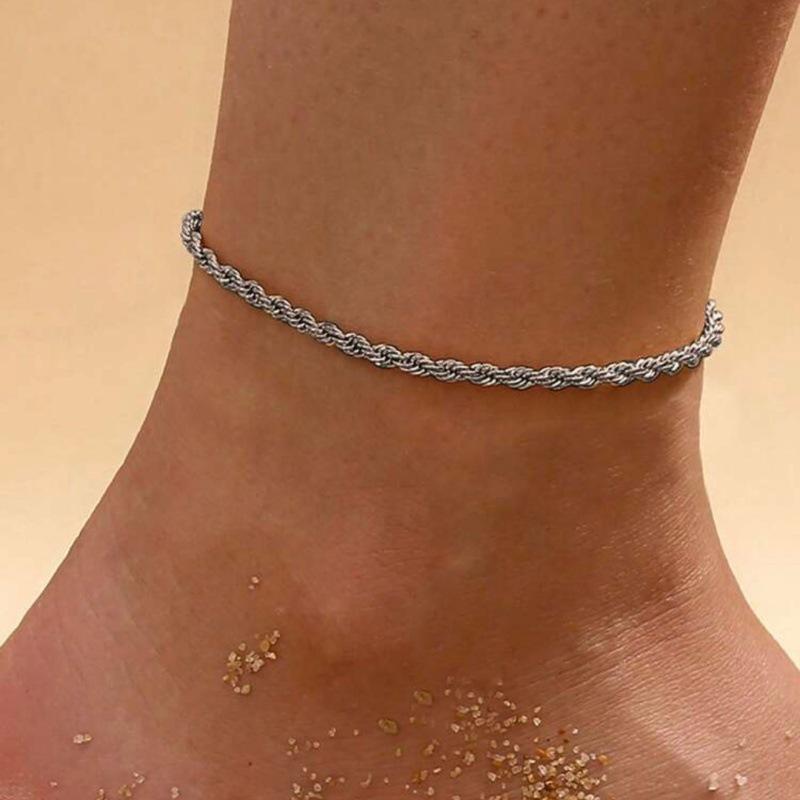 European and American Hot-Selling Double-Layer Heart Anklet - Minimalist Beach Jewelry for Women