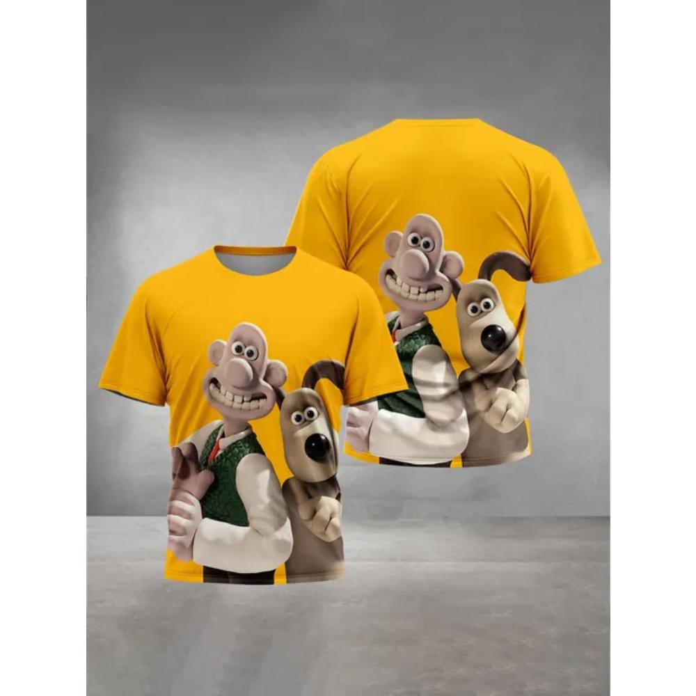 W-Wallaces-Gromits 3D Print Baby Clothing 5 To 14 Years Male Outdoor Clothes for Children Boy Girl Child T-Shirt Top Shirts
