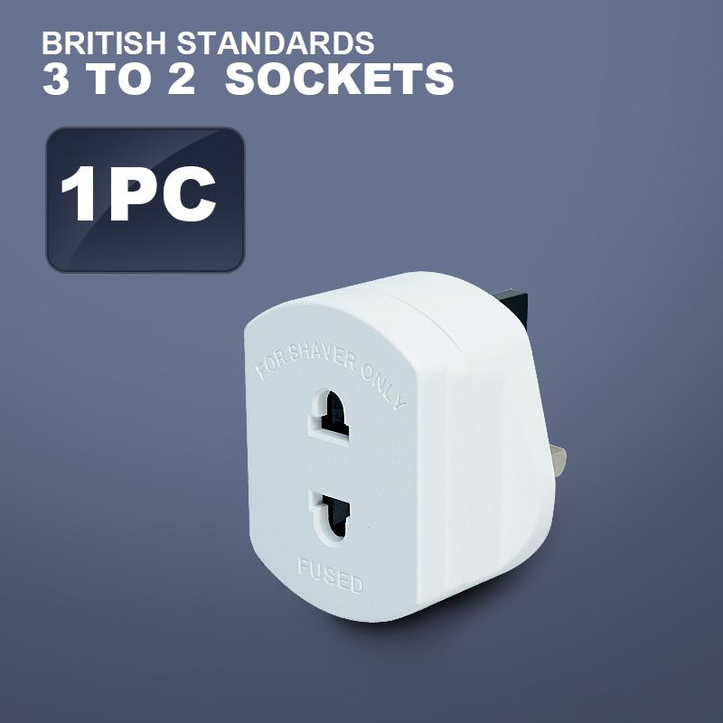 

Экологически чистая, устойчивая к топливу розетка-переходник для бритвы из ABS+PC на 1,6 А 250 В с предохранителем с американской на английскую раскладку UK Plug