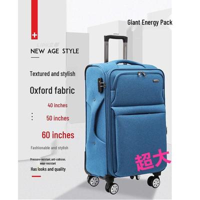 Extra Großer 60" Leinwand-Koffer & 40" Oxford-Stoff-Trolley für Herren- und Damenreisen.