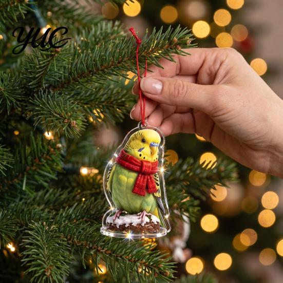 Adventní kalendář pro milovníky ptáků 24denní Vánoce 2026 s 24 mini ozdobami budgie ze stavebnic, Sváteční dekorace na stůl do domácnosti Sběratelská roztomilá figurka