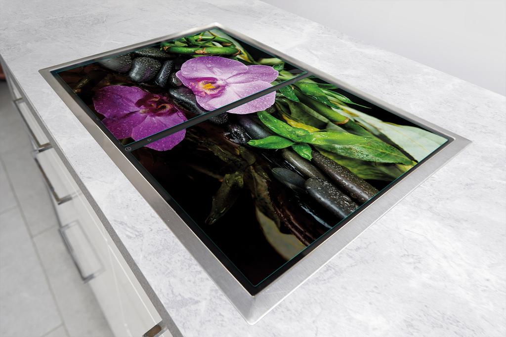 SZKLANA PŁYTA OCHRONNA DESKA 75x52 ORCHIDEA