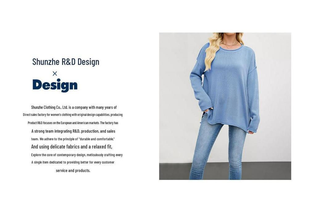 2026 European & American Women's Solid Color Knit Pullover - Autumn/Winter Loose Fit, Round Neck Sweater.