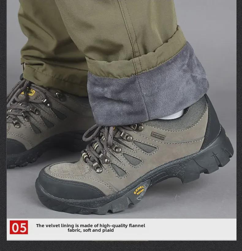 Męskie Spodnie Bawełniane Casualowe Plus Aksamit Grube Ciepłe na Jesień i Zimę