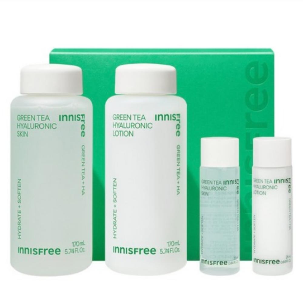 

Innisfree Green Tea Hyaluron Skincare Set (Moisture Care Set)/ Korean cosmetics super popular products