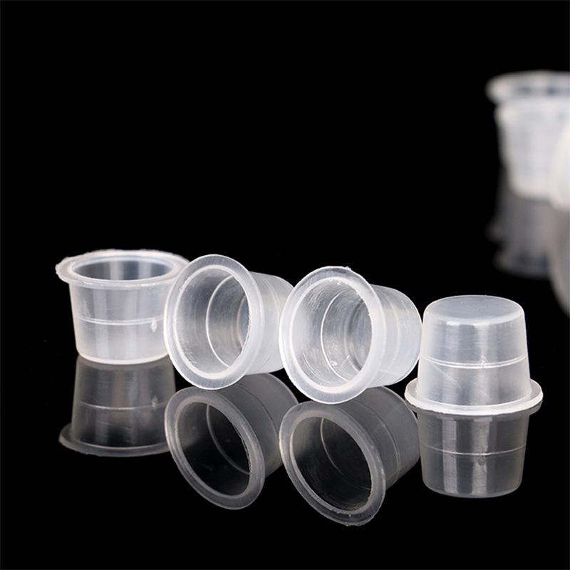 Transparent Disposable Microblading Pigment Cup - Hard Plastic Container for Semi-Permanent Makeup