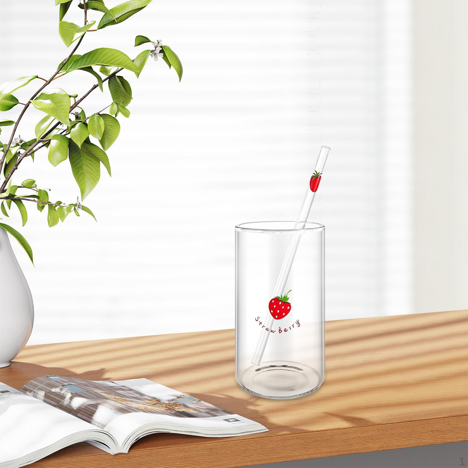 

Clear Glass Strawberry Cup Set for And Cold Style B