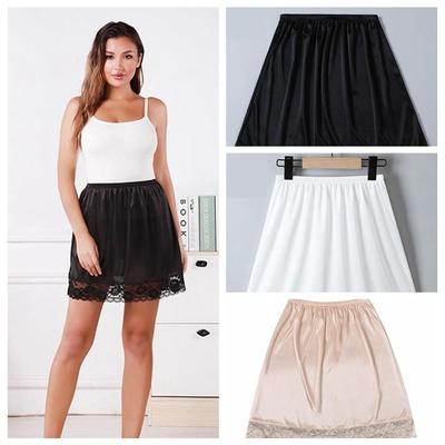 Breathable Kawaii Lace Edge Underskirt Anti-Lighting Underskirt Silk Dress Slip Women Petticoats