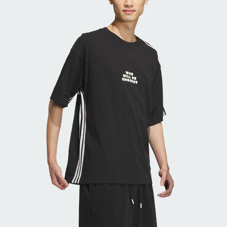 Adidas Neo X Disney Toy Story Ležérní kreslený potisk Kulatý výstřih Krátký rukáv Unisex Top Černý IP9365