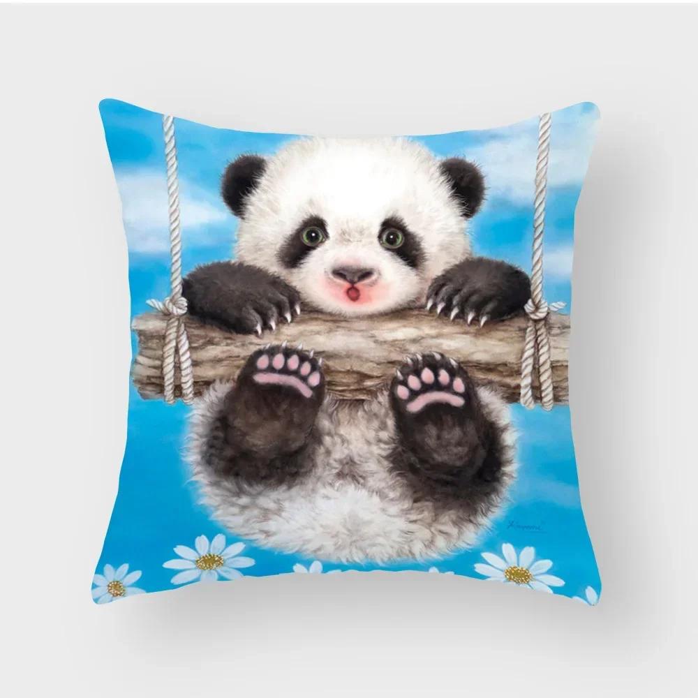 Lovely Cartoon Animal Cushion Decorative Pillowcase Printing Pillow Cover Sofa Home Living Room 45X45Cm