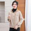 FiveFive Hooded Casual Coat Women's Mother's Jacket Autumn Outwear with Short Zipper Basic Coat