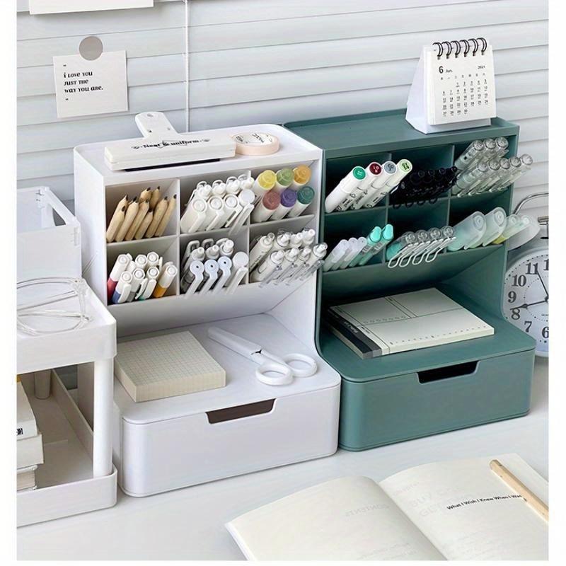 Large Capacity Oblique Pen Holder Storage Box Student Children Girl Makeup Brush Bucket Office Desktop Storage Pen Bucket Stationery Organizer